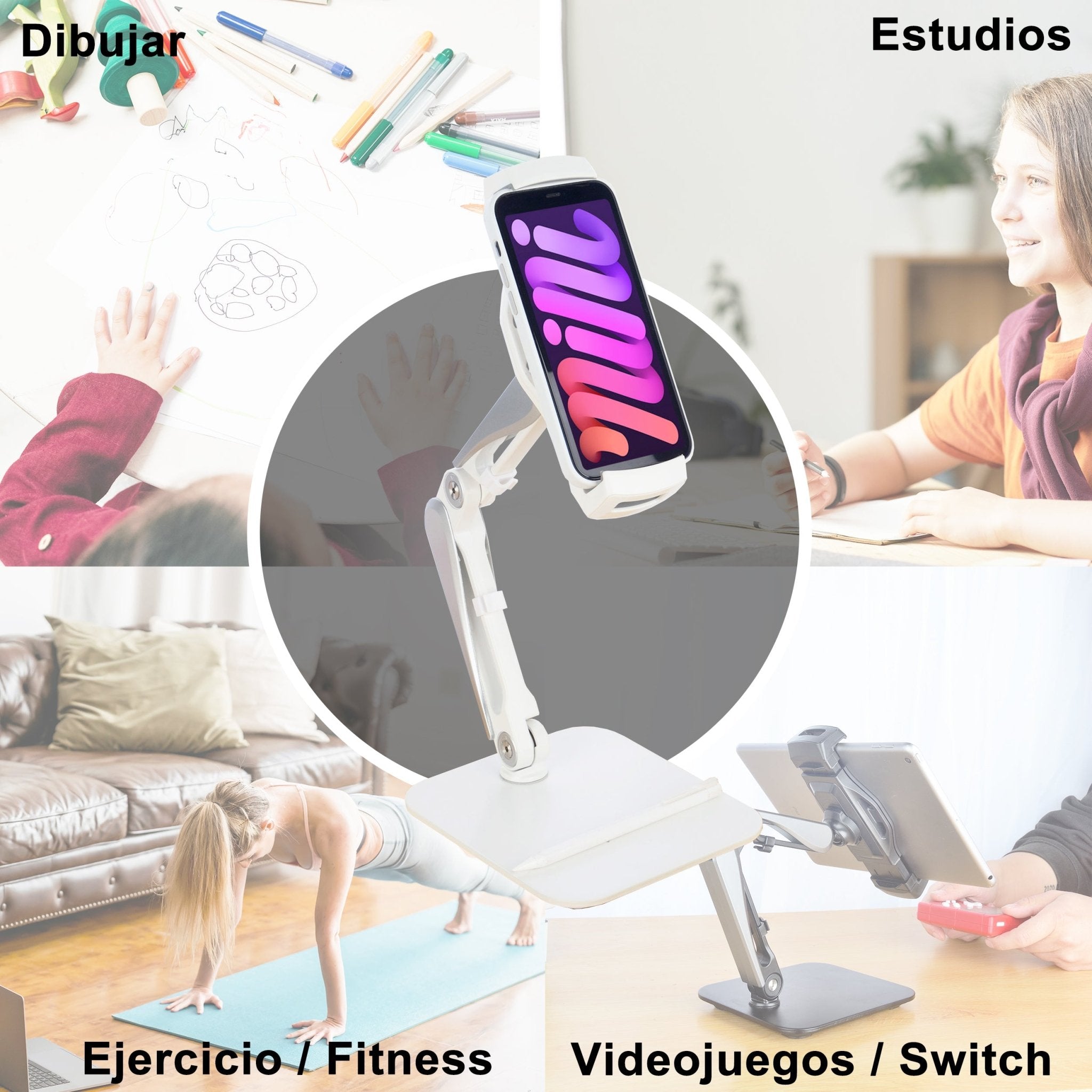 Imagen de Electrónica Soporte Tablet en color Blanco de Meishida